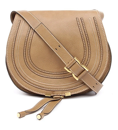 Shop Chloé Marcie Leather Cross-body Bag In Nut