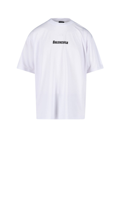Balenciaga Oversize Logo T-shirt In Bianco | ModeSens