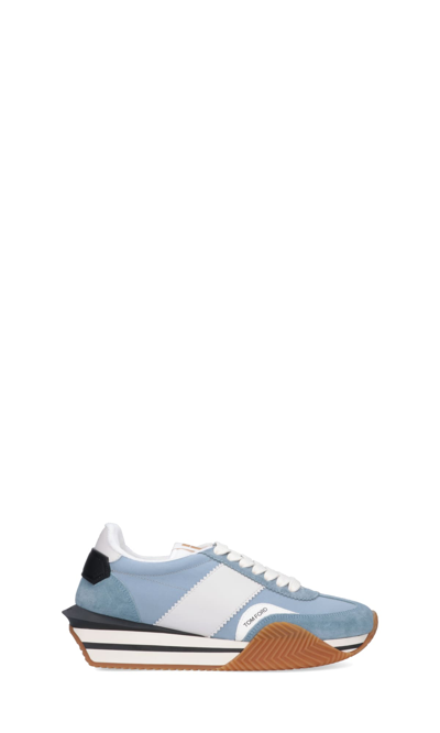 Shop Tom Ford Sneakers In Light Blue