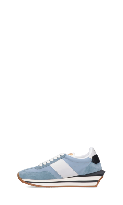 Shop Tom Ford Sneakers In Light Blue