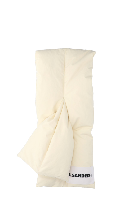 Jil Sander Cream Polyester Scarf In Cream