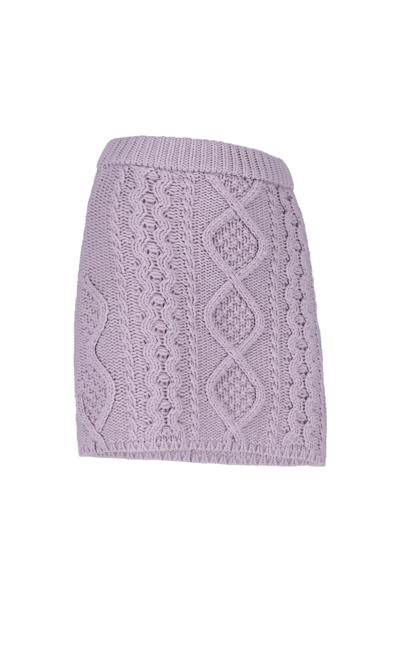 Rokh Cable-knit Mid-ride Skirt In Violet