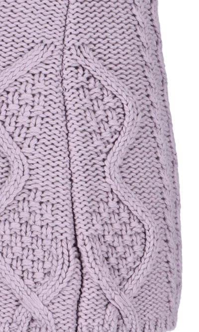 Rokh Cable-knit Mid-ride Skirt In Violet