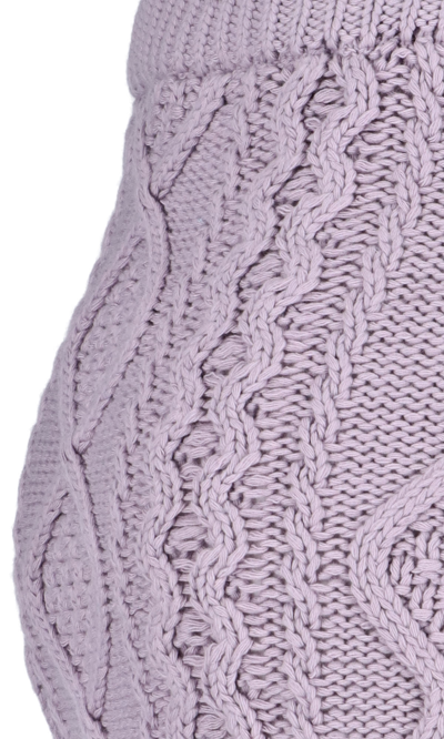 Rokh Cable-knit Mid-ride Skirt In Violet