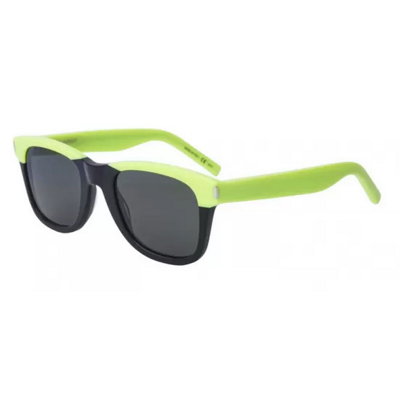 Shop Saint Laurent Grey Square Unisex Sunglasses Sl 51 056 50 In Grey / Yellow