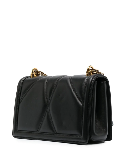 Dolce & Gabbana Medium Devotion Quilted Crossbody Bag In Schwarz