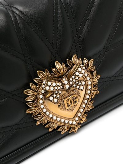 Shop Dolce & Gabbana Medium Devotion Quilted Crossbody Bag In Schwarz