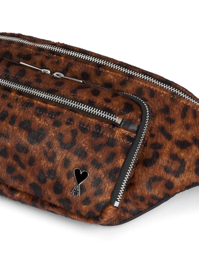 Shop Ami Alexandre Mattiussi Leopard-print Belt Bag In 202