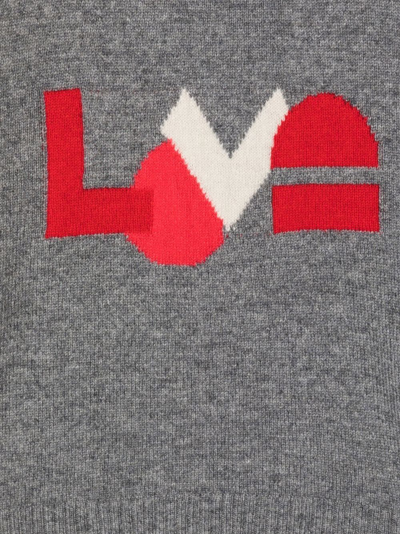 Shop Cashmere In Love Love Intarsia-knit Cashmere Jumper In Grau