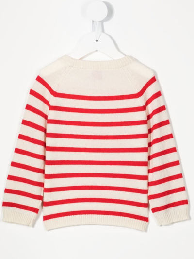 Shop Cashmere In Love Maisy Striped Cashmere Jumper In Weiss