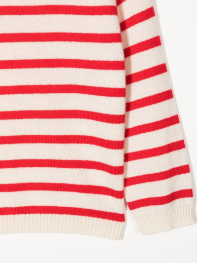 Shop Cashmere In Love Maisy Striped Cashmere Jumper In Weiss