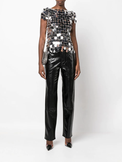 Rabanne The Iconic Silver Sparkle Discs Top Silver In Silber