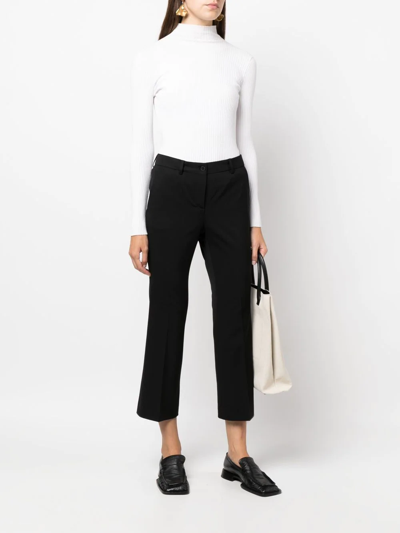 Shop Alberto Biani Cropped Tailored Trousers In Schwarz