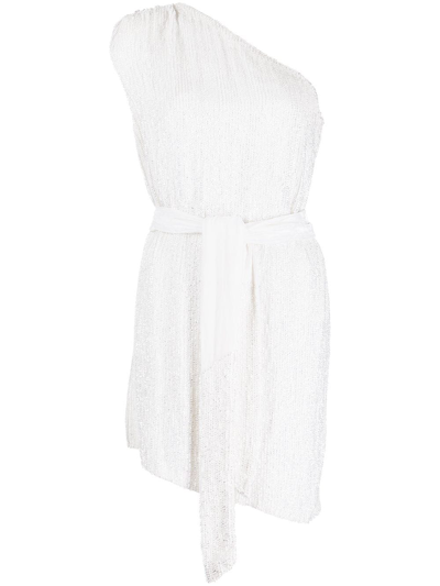 Shop Retroféte Ella One-shoulder Mini Dress In White