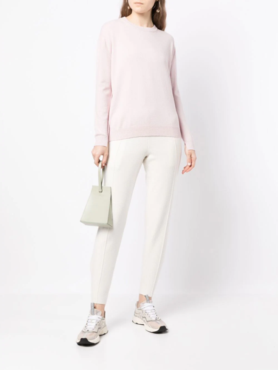 Pringle Of Scotland Fine-knit Track Pants In Weiss