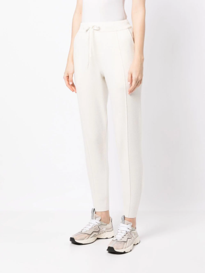 Pringle Of Scotland Fine-knit Track Pants In Weiss