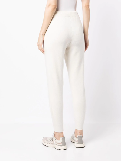 Pringle Of Scotland Fine-knit Track Pants In Weiss