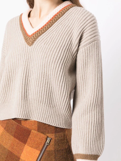 Shop Pringle Of Scotland Chunky Ribbed-knit Jumper In Braun