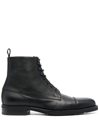 Shop Baldinini Leather Ankle Boots In Schwarz