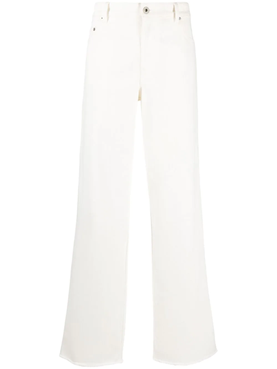 Miu Miu Ivory Denim Wide-leg Jeans White  Donna 28 In White