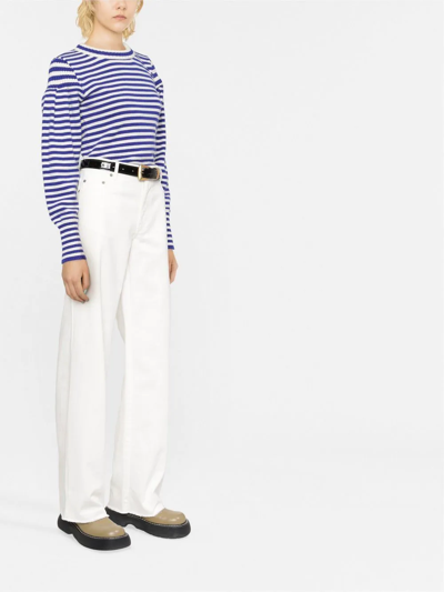 Miu Miu Ivory Denim Wide-leg Jeans White  Donna 28 In White