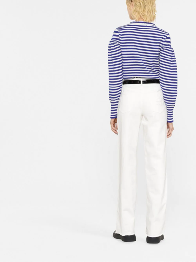 Miu Miu Ivory Denim Wide-leg Jeans White  Donna 28 In White