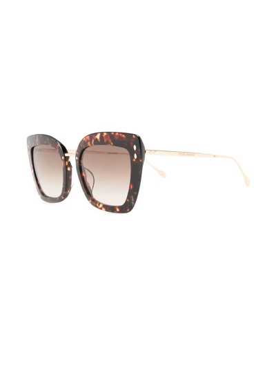 Shop Isabel Marant Eyewear Tortoiseshell-effect Butterfly-frame Sunglasses In Braun