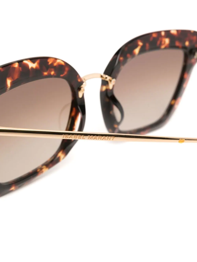 Shop Isabel Marant Eyewear Tortoiseshell-effect Butterfly-frame Sunglasses In Braun