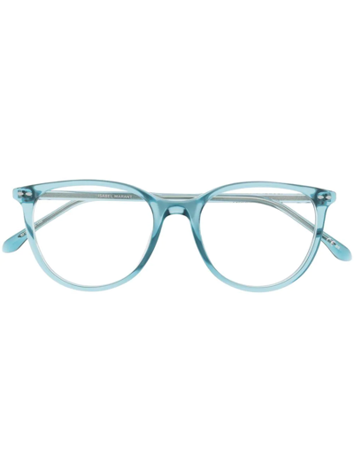 Shop Isabel Marant Eyewear Round Frame Glasses In Blau
