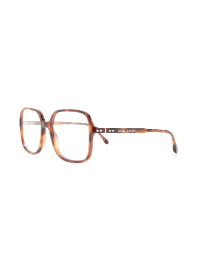 Shop Isabel Marant Eyewear Tortoiseshell Square Frame Glasses In Braun