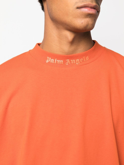 Shop Palm Angels Logo-print Sweatshirt In Brick Red Brick Red
