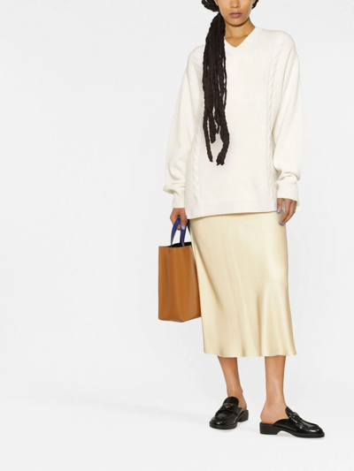 Sofie D'hoore Long Sleeve Crew Neck Jersey Cotton Boucle Knit In Nude