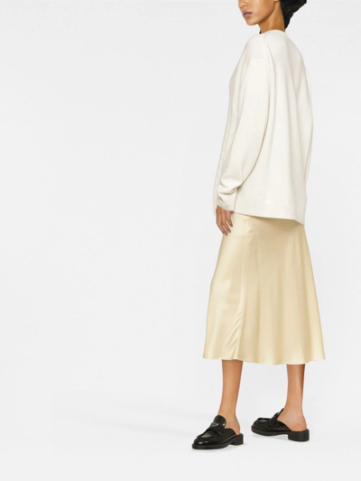 Sofie D'hoore Long Sleeve Crew Neck Jersey Cotton Boucle Knit In Nude