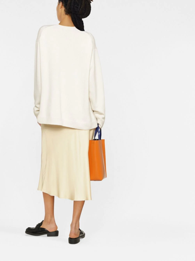 Sofie D'hoore Long Sleeve Crew Neck Jersey Cotton Boucle Knit In Nude