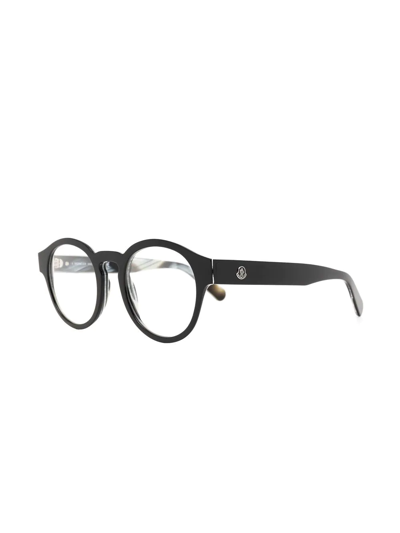 Shop Moncler Ml5122 Round-frame Optical Glasses In Schwarz