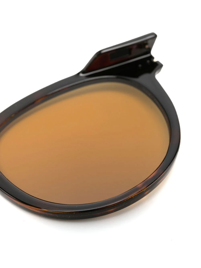 Tom Ford Removable Lense Round Glasses In Braun