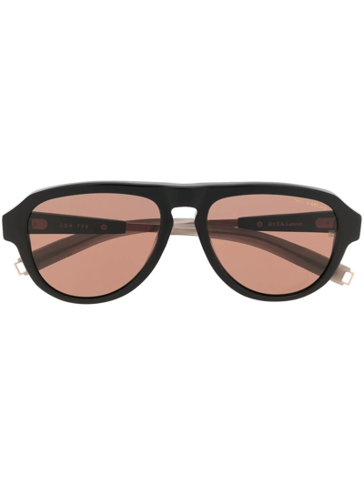 Shop Dita Eyewear Lancier Lsa-706 Pilot-frame Sunglasses In Schwarz