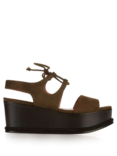 Sportmax Villa Sandals In Khaki-green