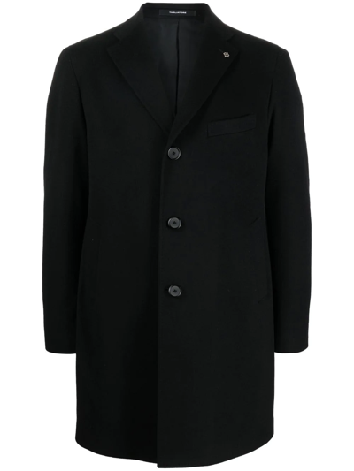 Tagliatore Single-breasted Coat Featuring Back Vent In Schwarz