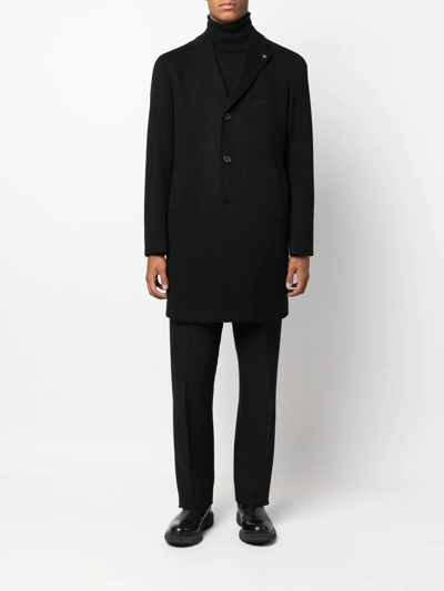 Shop Tagliatore Single-breasted Tailored Coat In Schwarz