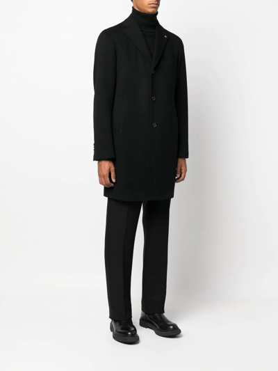 Shop Tagliatore Single-breasted Tailored Coat In Schwarz