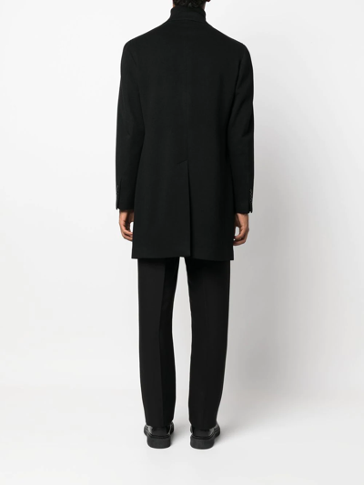 Tagliatore Single-breasted Coat Featuring Back Vent In Schwarz
