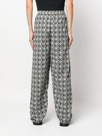 Shop Marine Serre Moon Diamond Print Track Pants In 00 Black White