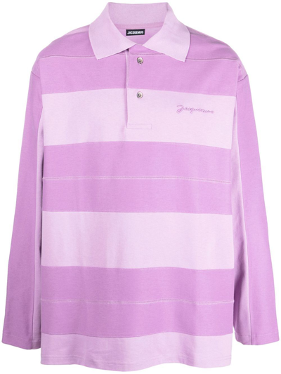 Shop Jacquemus Le Polo Raye Striped Polo Shirt In Violett