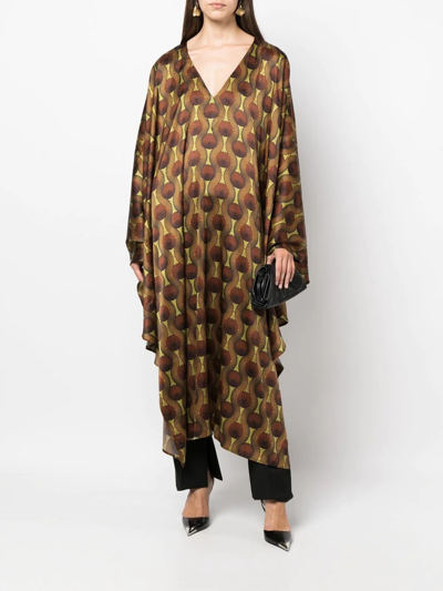 Ozwald Boateng Printed Silk Kaftan In Multi