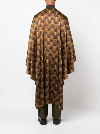 Shop Ozwald Boateng Geometric-print Silk Cape Shirt In Multi