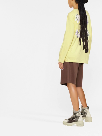 Off-white Flower Arrow Organic-cotton Sweatshirt In Gelb