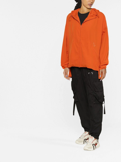 Y-3 Hooded Windbreaker Jacket In Orange