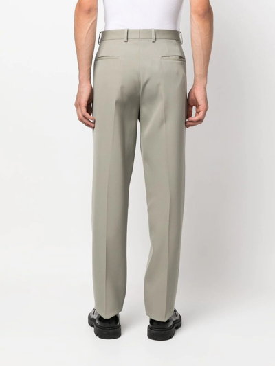 Jil Sander Cotton-wool Blend Tailored Trousers In Grün