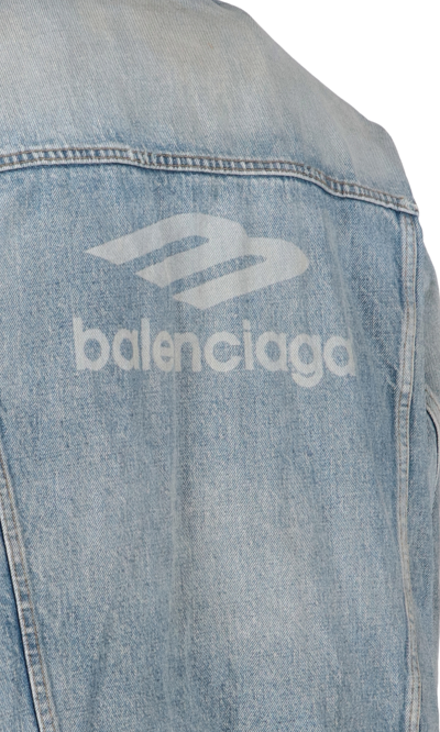 Shop Balenciaga '3b Sports' Denim Jacket